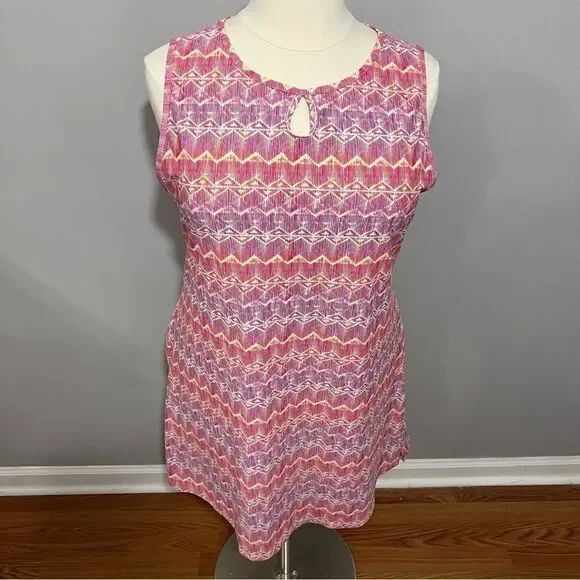 Nuu Muu Pink Purple Graphic Print Back Pocket Athleisure Dress -- 16 - Picture 3 of 14